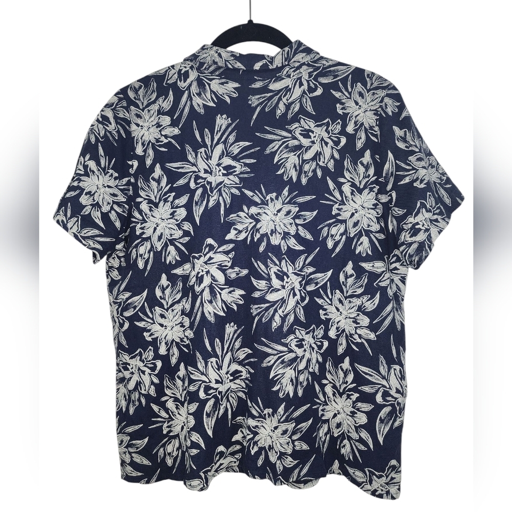 HANG TEN Goldie shirt, linen, button up, collar, size M - Picture 5 of 9
